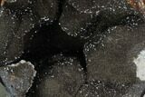 Septarian Dragon Egg Geode - Black Crystals #98850-1